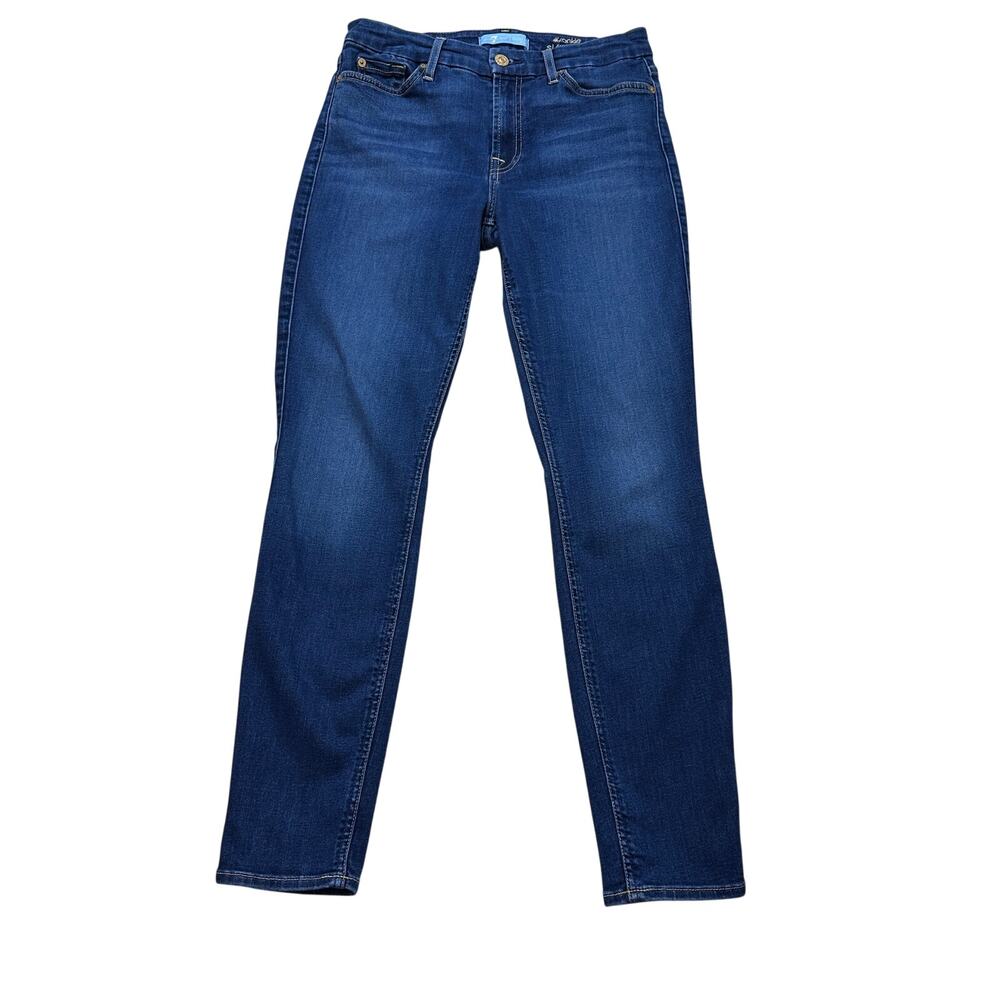 7 For All Mankind Jeans The Ankle Skinny Jeans Womens 28 Mid-Rise Cotton Blend